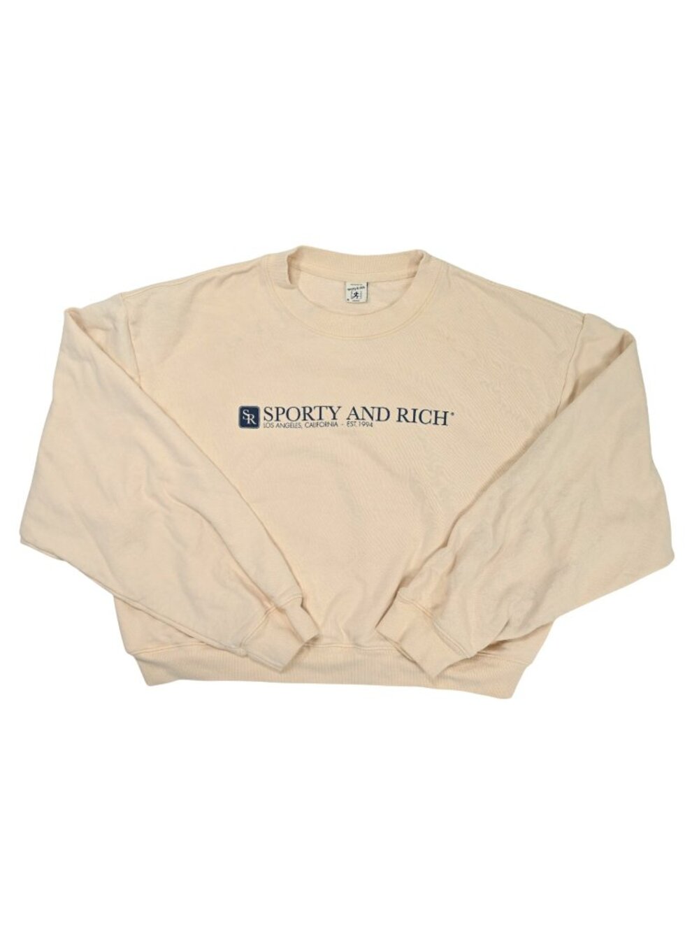 Sporty & Rich 94 Cropped Crewneck in Cream